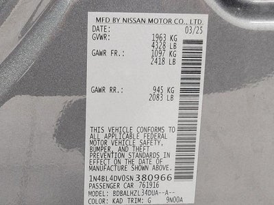 2025 Nissan Altima SV FWD