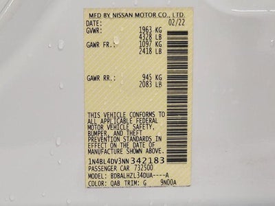 2022 Nissan Altima SV FWD