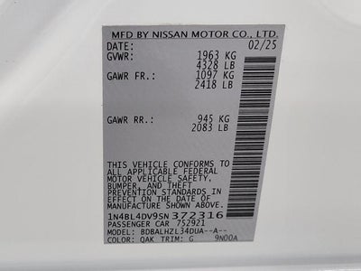 2025 Nissan Altima SV FWD