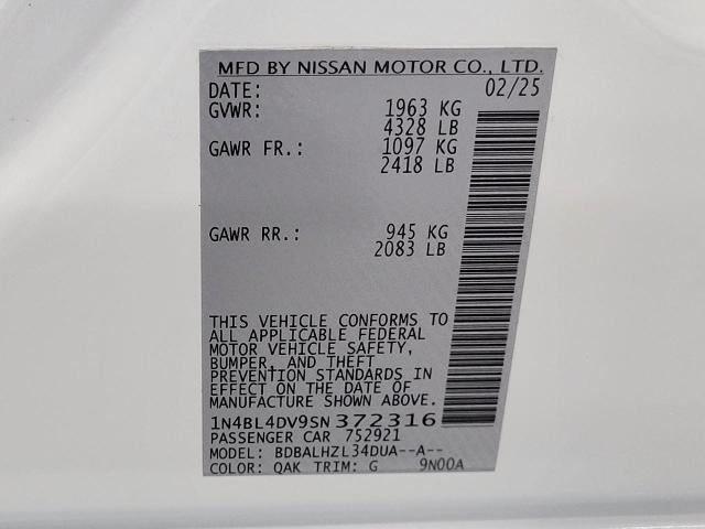 2025 Nissan Altima SV FWD