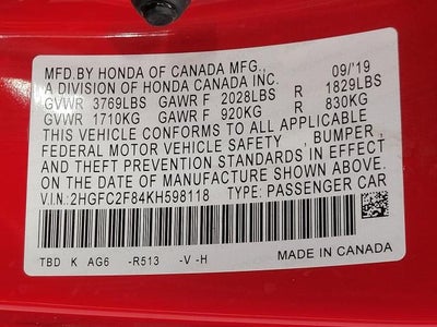 2019 Honda Civic Sedan Sport