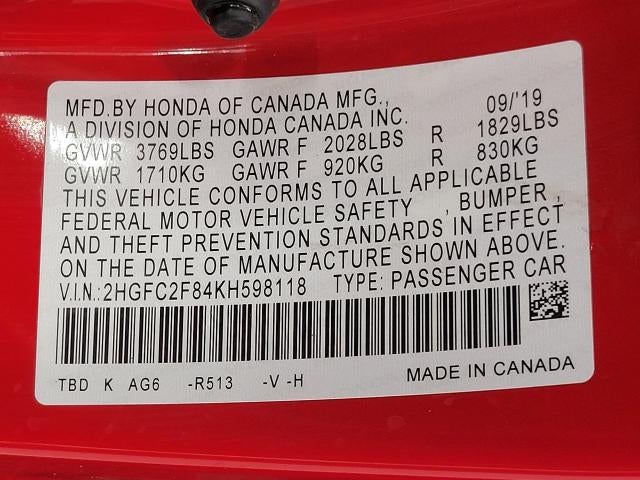 2019 Honda Civic Sedan Sport